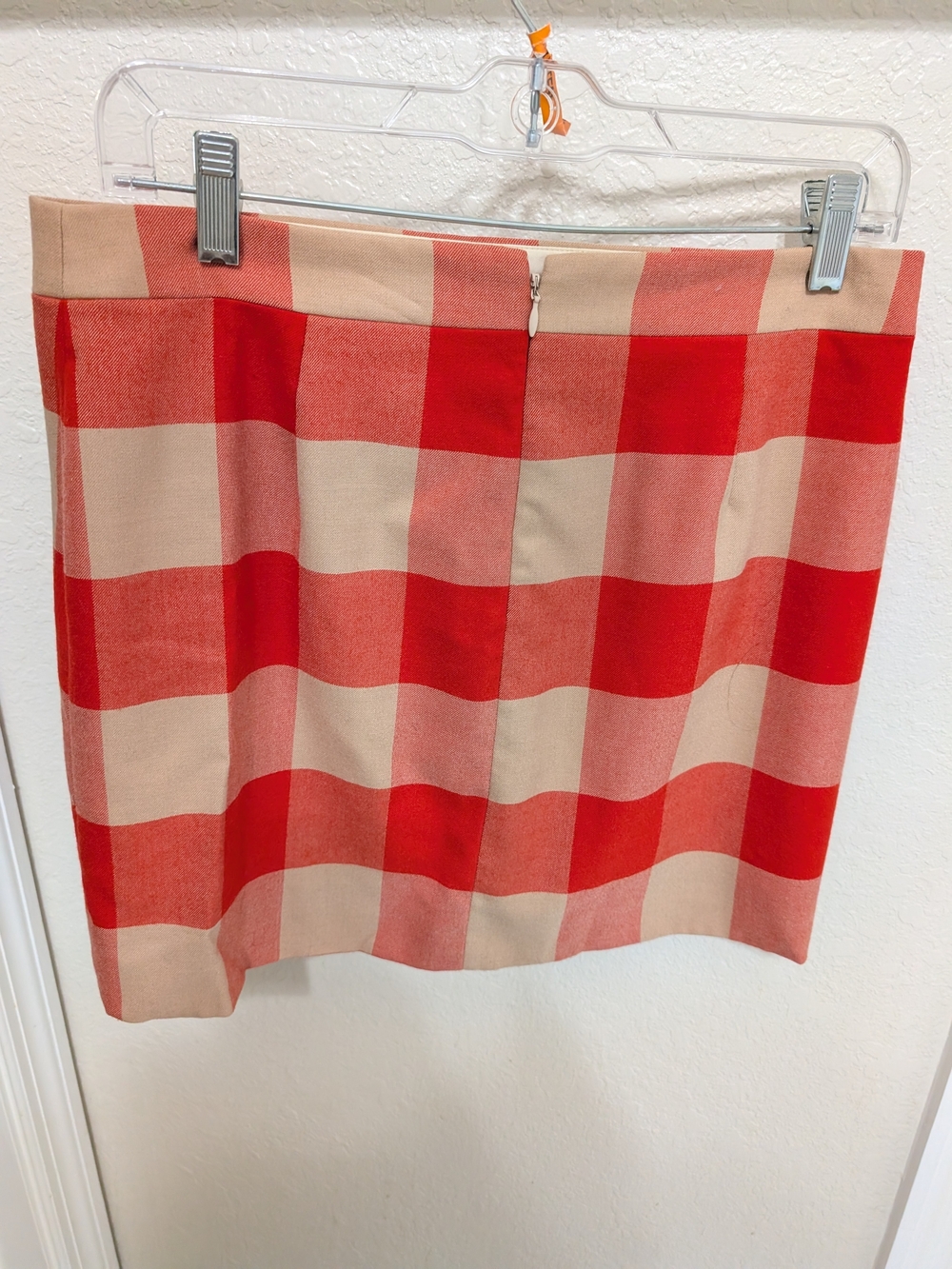 J. Crew Red and Cream Gingham Mini Skirt
